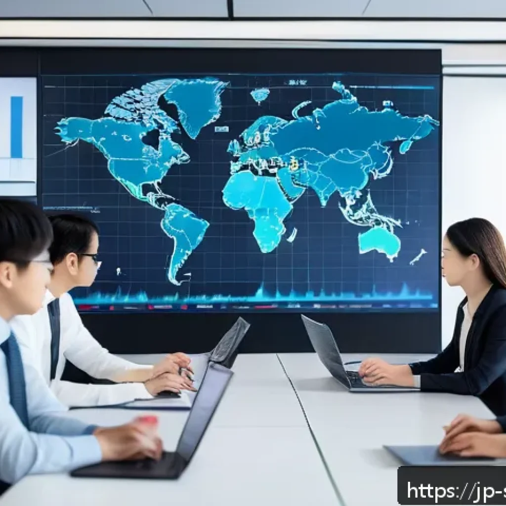보안 컨설팅에서의 리스크 평가 기법 - A modern corporate office setting with diverse Japanese professionals collaboratively analyzing a la...